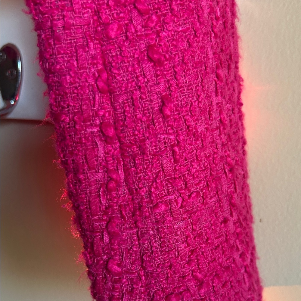 Rachel Zoe Fuchsia Cropped Tweed Blazer - Picture 9 of 14